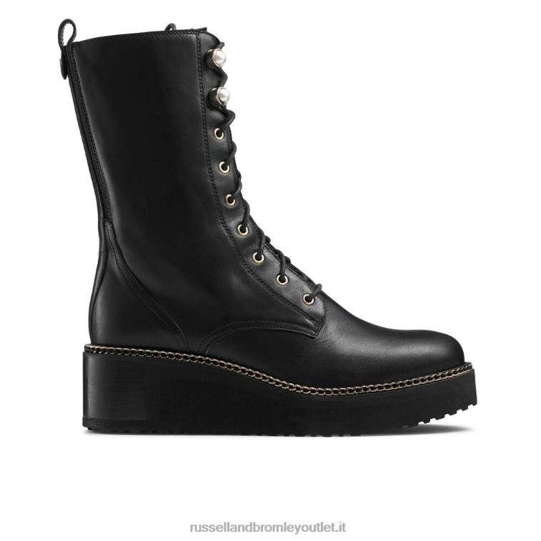 nero V0V4J298 donne Russell And Bromley zeppa fondo zeppa allacciata