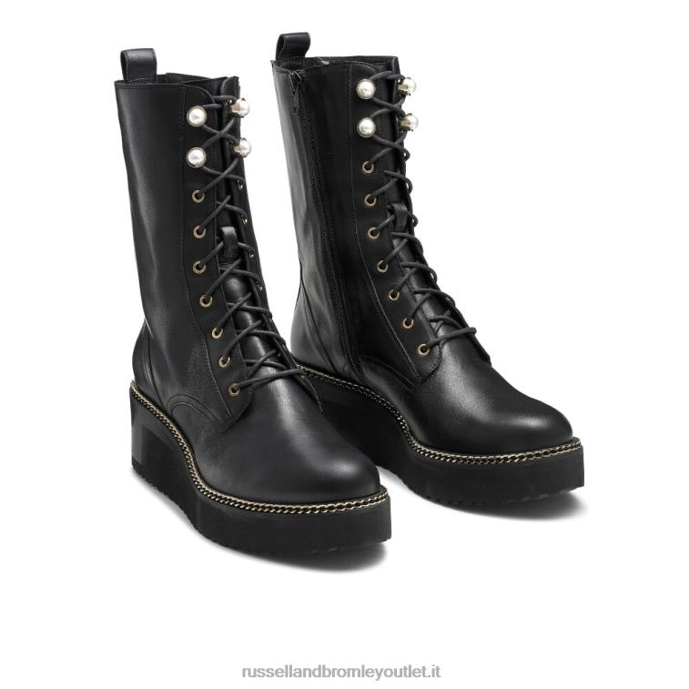 nero V0V4J298 donne Russell And Bromley zeppa fondo zeppa allacciata