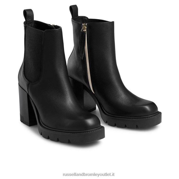 nero V0V4J300 donne Russell And Bromley blocca lo stivale chelsea con tacchetti