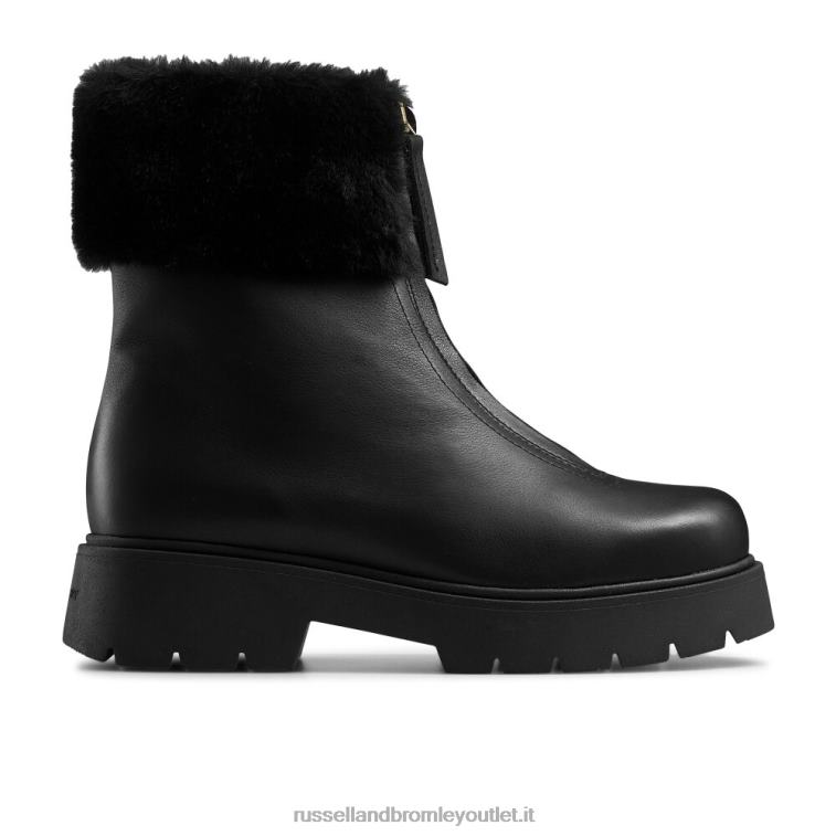 nero V0V4J304 donne Russell And Bromley stivale con zip in ecopelliccia delle meraviglie