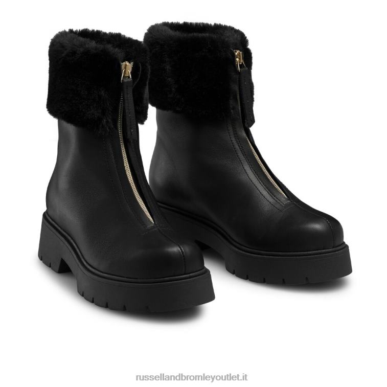 nero V0V4J304 donne Russell And Bromley stivale con zip in ecopelliccia delle meraviglie