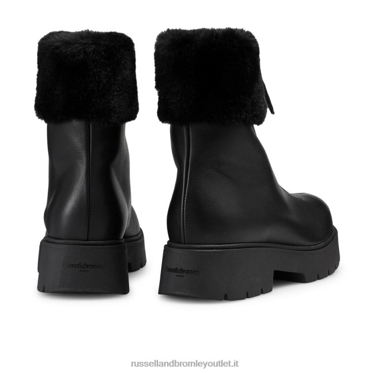 nero V0V4J304 donne Russell And Bromley stivale con zip in ecopelliccia delle meraviglie