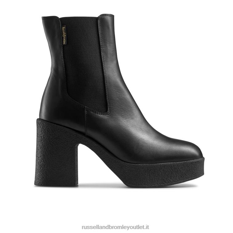 nero V0V4J311 donne Russell And Bromley stivaletto chelsea rhannon in crêpe con plateau