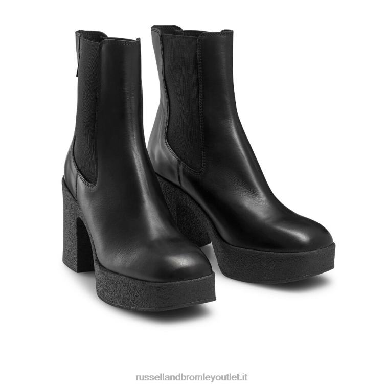 nero V0V4J311 donne Russell And Bromley stivaletto chelsea rhannon in crêpe con plateau
