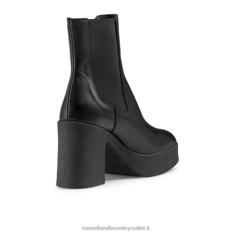 nero V0V4J311 donne Russell And Bromley stivaletto chelsea rhannon in crêpe con plateau