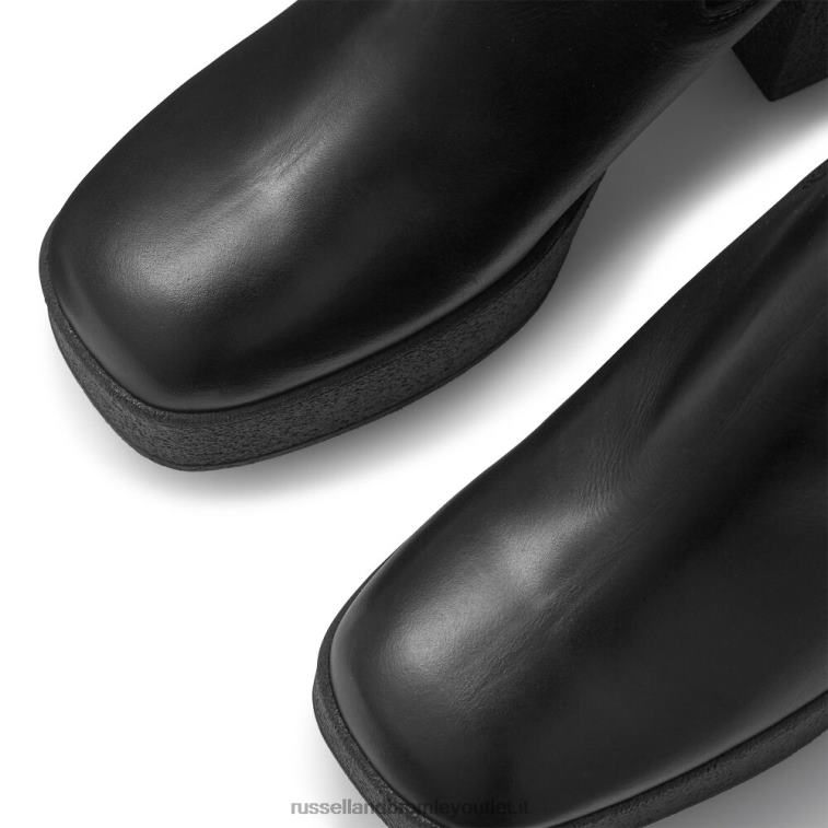 nero V0V4J311 donne Russell And Bromley stivaletto chelsea rhannon in crêpe con plateau