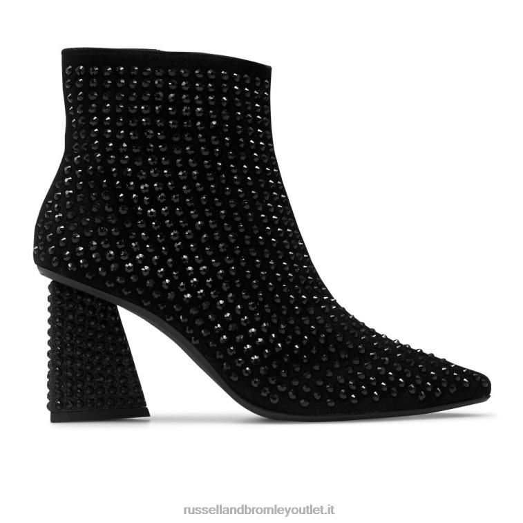 nero V0V4J324 donne Russell And Bromley stivale a punta Roxy con strass