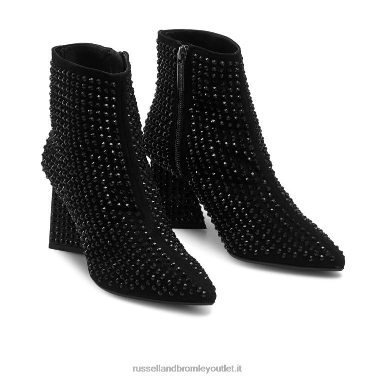 nero V0V4J324 donne Russell And Bromley stivale a punta Roxy con strass