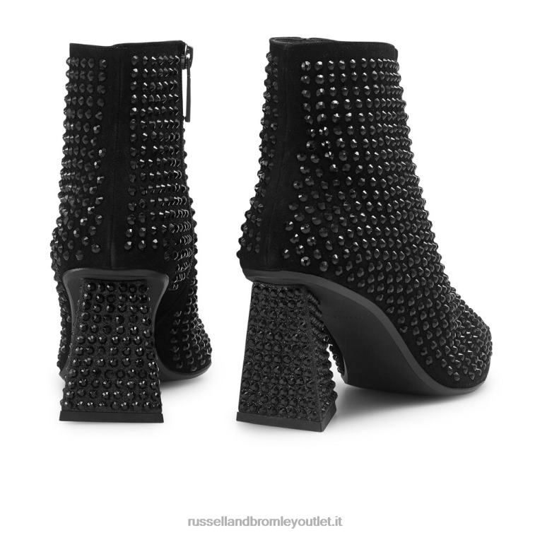 nero V0V4J324 donne Russell And Bromley stivale a punta Roxy con strass