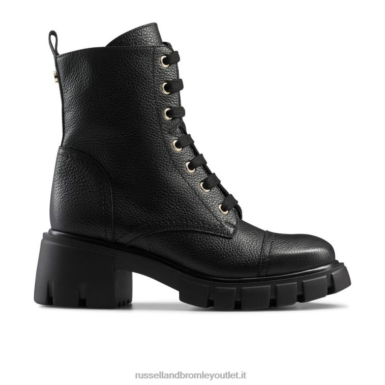 nero V0V4J335 donne Russell And Bromley stivale stringato con tacco laceabout