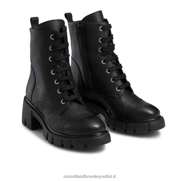 nero V0V4J335 donne Russell And Bromley stivale stringato con tacco laceabout