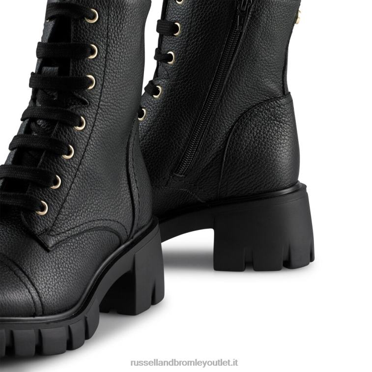 nero V0V4J335 donne Russell And Bromley stivale stringato con tacco laceabout
