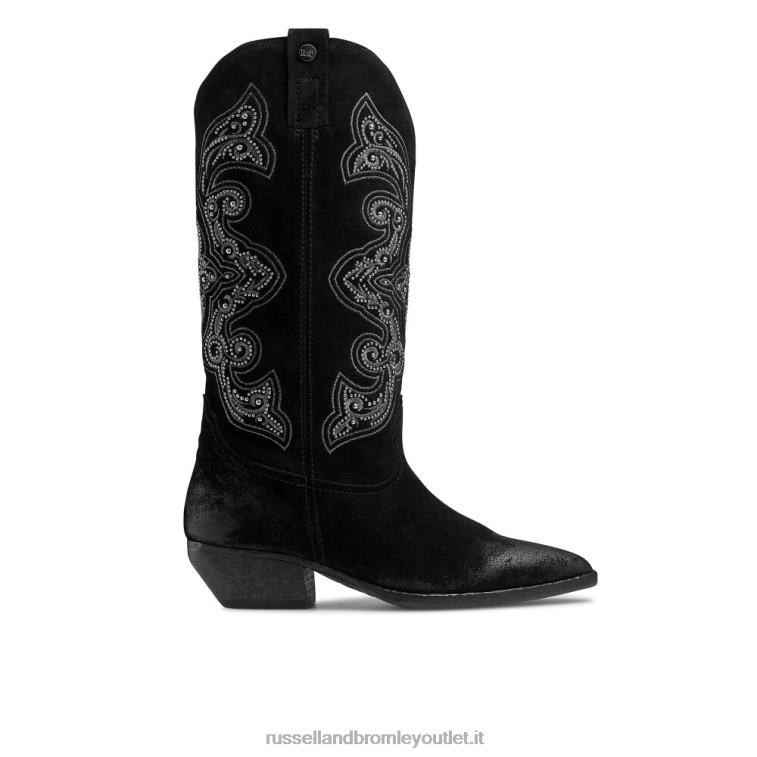 nero V0V4J370 donne Russell And Bromley selvaggio west ricamato western