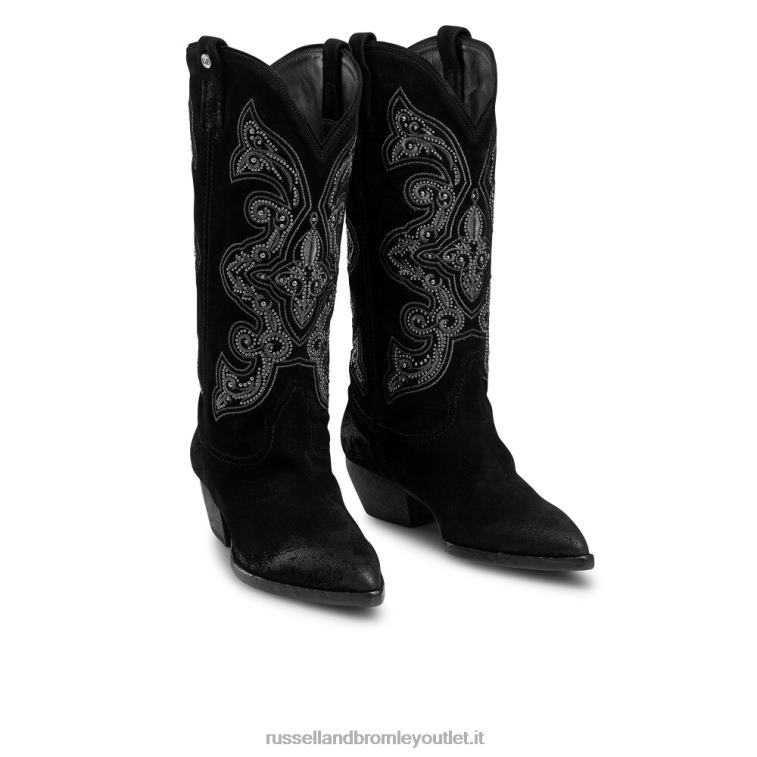nero V0V4J370 donne Russell And Bromley selvaggio west ricamato western