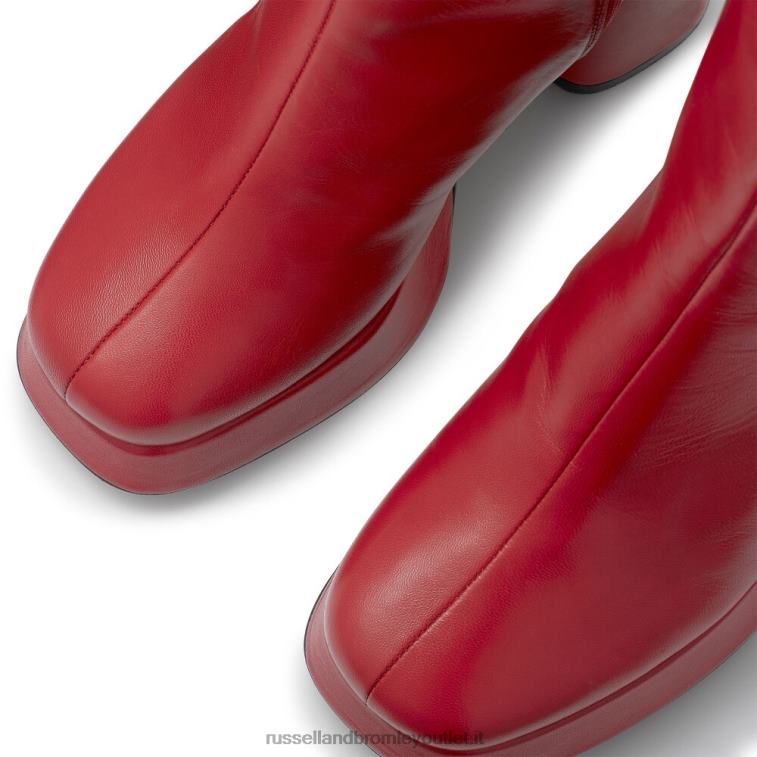 rosso V0V4J361 donne Russell And Bromley stivale alto al ginocchio con plateau