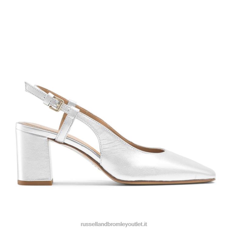 argento V0V4J114 donne Russell And Bromley tacco a blocco slingback torta di zucchero