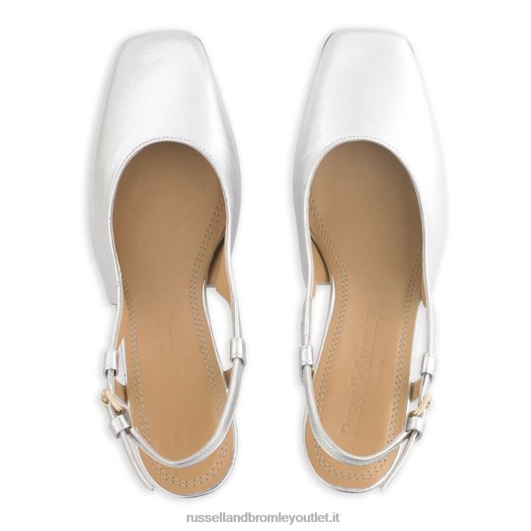 argento V0V4J114 donne Russell And Bromley tacco a blocco slingback torta di zucchero