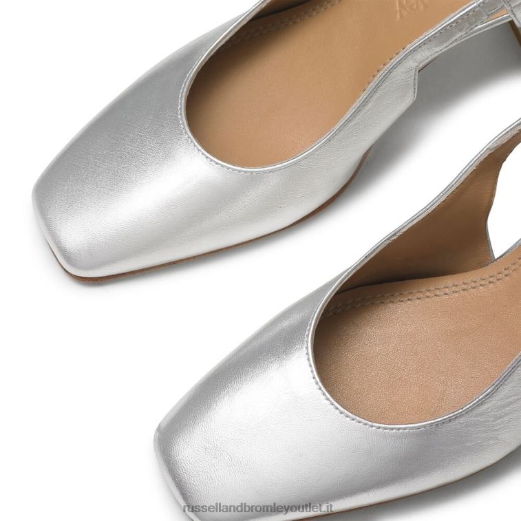 argento V0V4J114 donne Russell And Bromley tacco a blocco slingback torta di zucchero