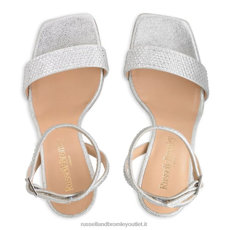 argento V0V4J168 donne Russell And Bromley sandalo con tacco e cinturino Cosmo