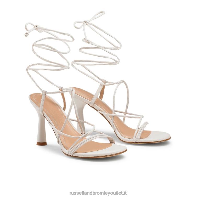 bianco V0V4J174 donne Russell And Bromley sandalo a punta tonda con cinturino e drago