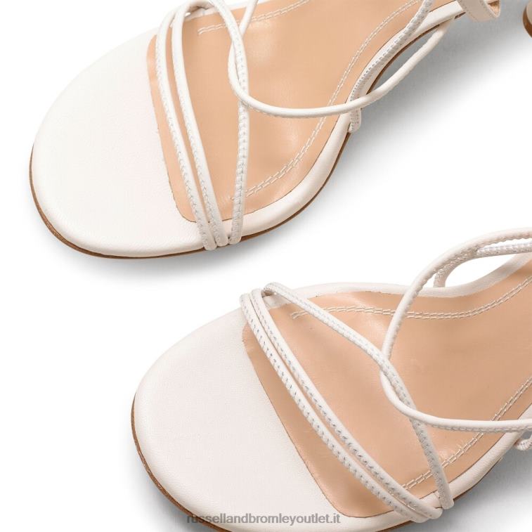 bianco V0V4J174 donne Russell And Bromley sandalo a punta tonda con cinturino e drago