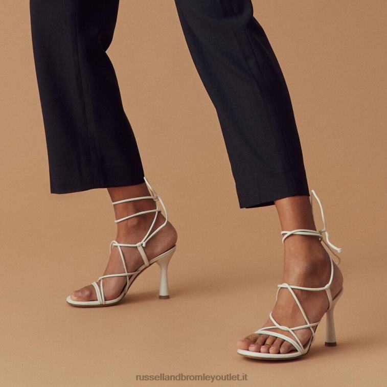 bianco V0V4J174 donne Russell And Bromley sandalo a punta tonda con cinturino e drago