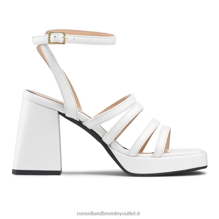 bianco V0V4J178 donne Russell And Bromley piattaforma tacco svasato strappy yeahbaby