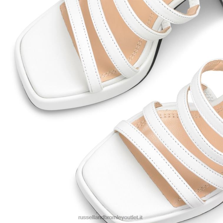 bianco V0V4J178 donne Russell And Bromley piattaforma tacco svasato strappy yeahbaby