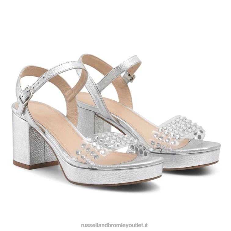 metallico V0V4J119 donne Russell And Bromley sandalo con plateau discoqueen