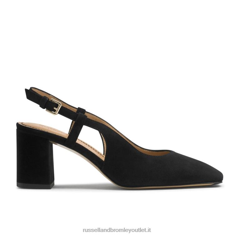 nero V0V4J113 donne Russell And Bromley tacco a blocco slingback torta di zucchero