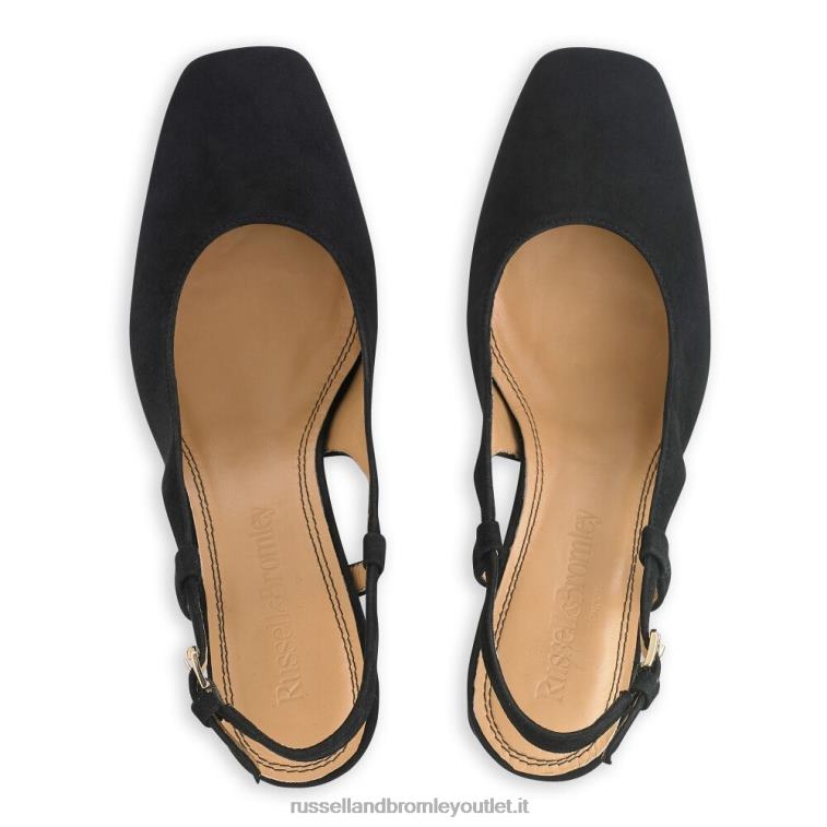 nero V0V4J113 donne Russell And Bromley tacco a blocco slingback torta di zucchero