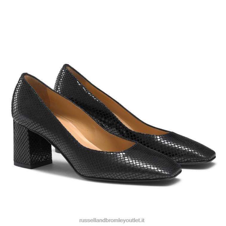 nero V0V4J128 donne Russell And Bromley corte del tallone del blocco della zolletta di zucchero