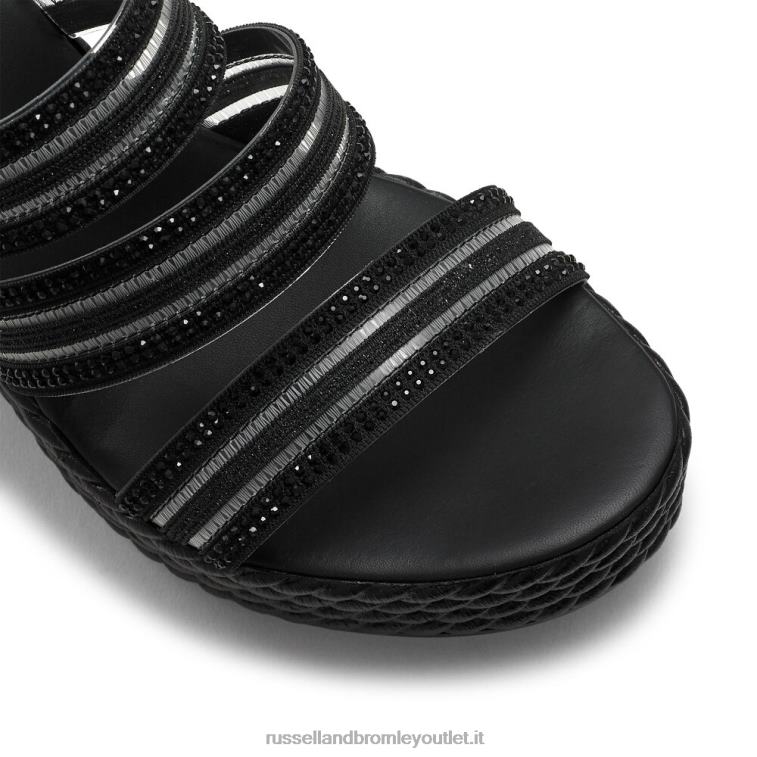 nero V0V4J158 donne Russell And Bromley zeppa cosmica con triplo cinturino