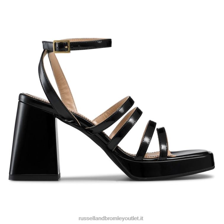 nero V0V4J181 donne Russell And Bromley piattaforma tacco svasato strappy yeahbaby