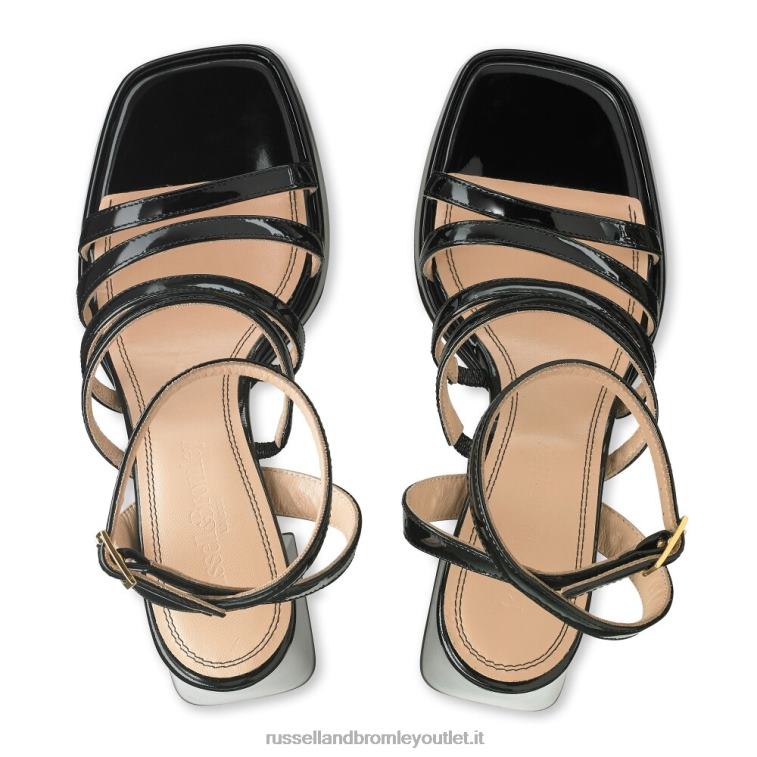nero V0V4J181 donne Russell And Bromley piattaforma tacco svasato strappy yeahbaby