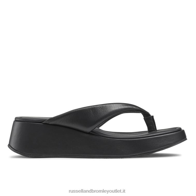 nero V0V4J413 donne Russell And Bromley sandalo flatform hoxton toe post