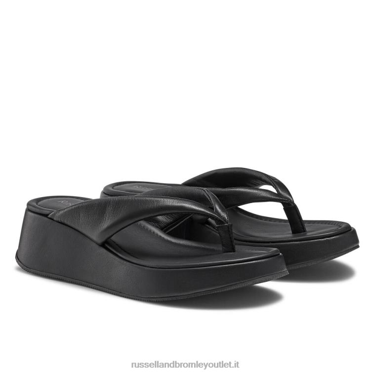 nero V0V4J413 donne Russell And Bromley sandalo flatform hoxton toe post