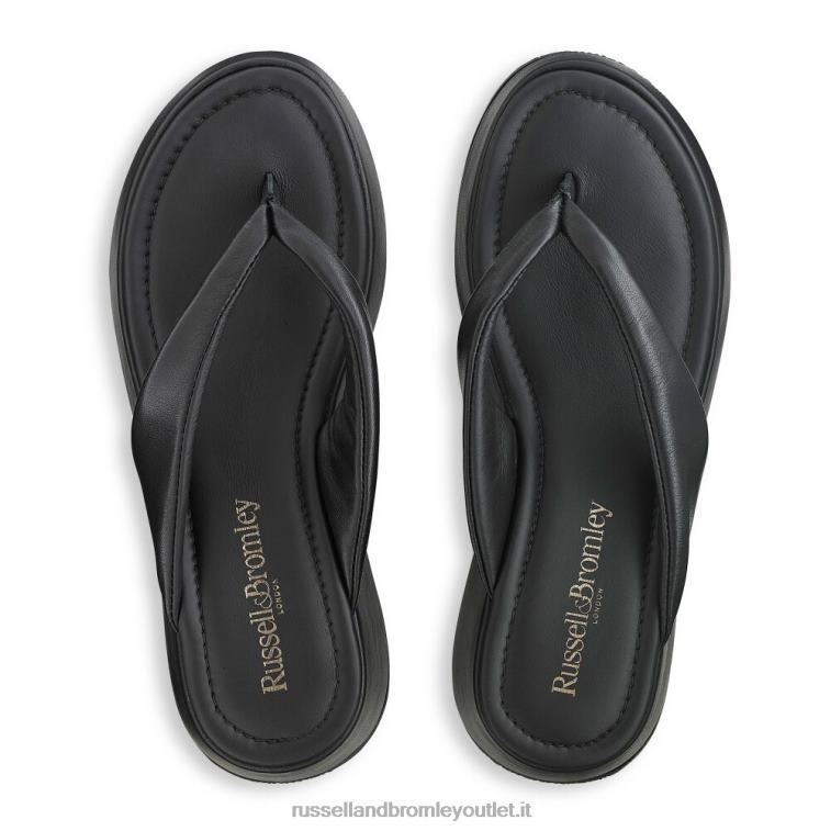 nero V0V4J413 donne Russell And Bromley sandalo flatform hoxton toe post