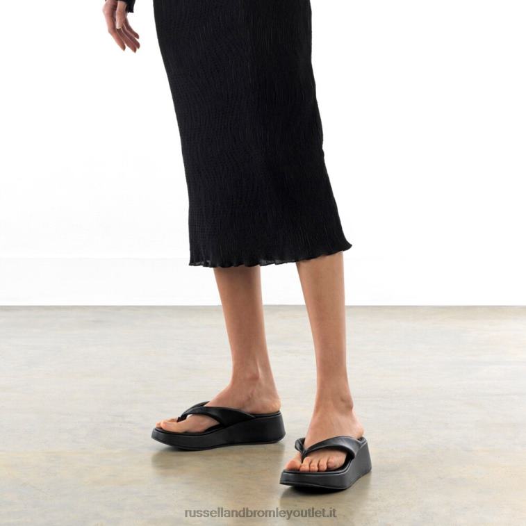 nero V0V4J413 donne Russell And Bromley sandalo flatform hoxton toe post