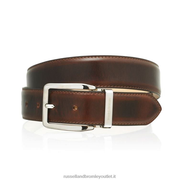 marrone V0V4J630 uomini Russell And Bromley cintura con fibbia classica tango