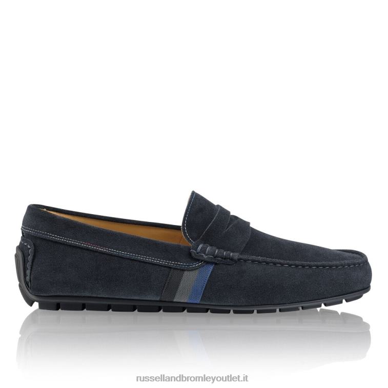 blu V0V4J495 uomini Russell And Bromley mocassino da guida morbido