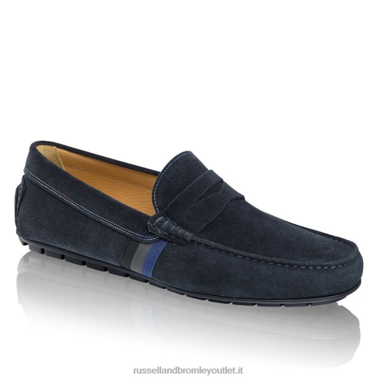 blu V0V4J495 uomini Russell And Bromley mocassino da guida morbido