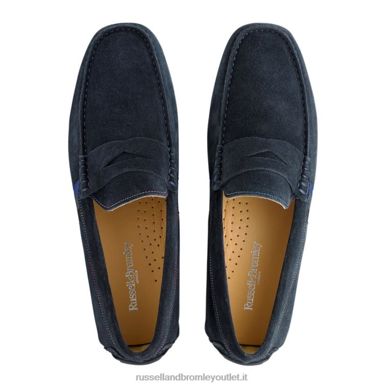 blu V0V4J495 uomini Russell And Bromley mocassino da guida morbido
