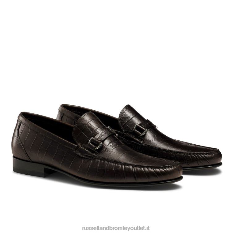 marrone V0V4J498 uomini Russell And Bromley elite slip on mocassino