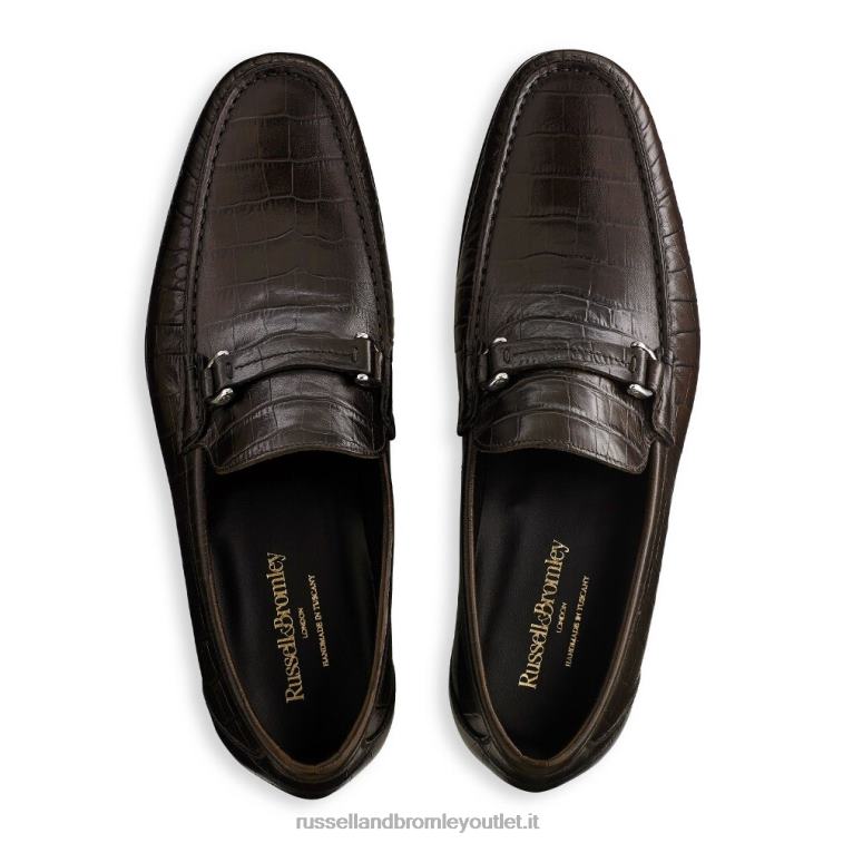 marrone V0V4J498 uomini Russell And Bromley elite slip on mocassino