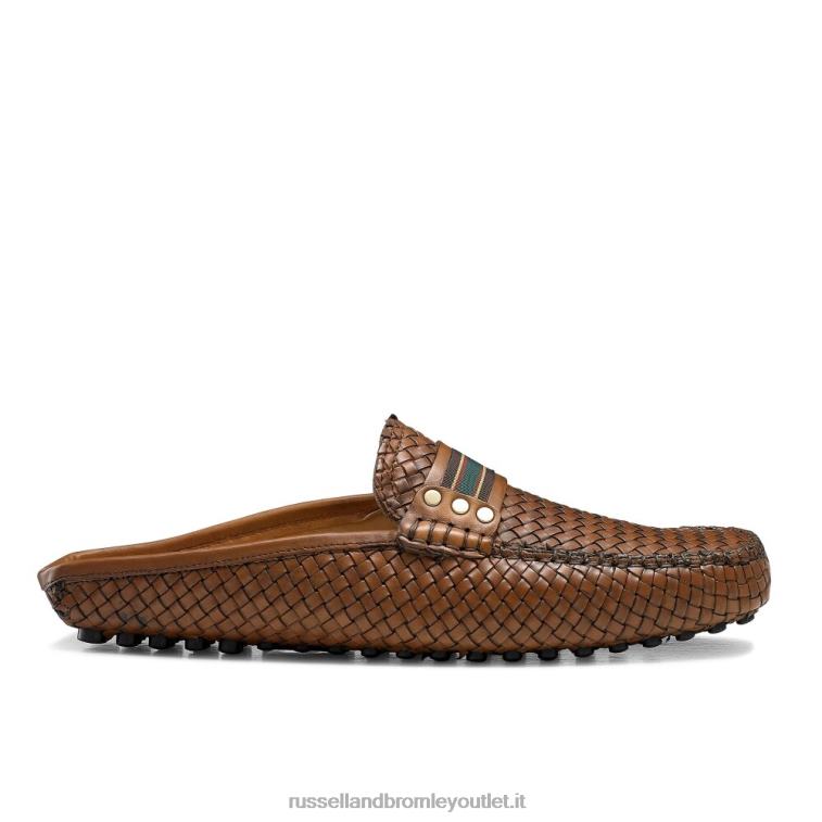 marrone V0V4J501 uomini Russell And Bromley mocassino cabriolet senza schienale