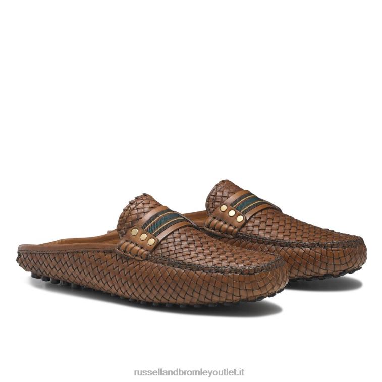 marrone V0V4J501 uomini Russell And Bromley mocassino cabriolet senza schienale