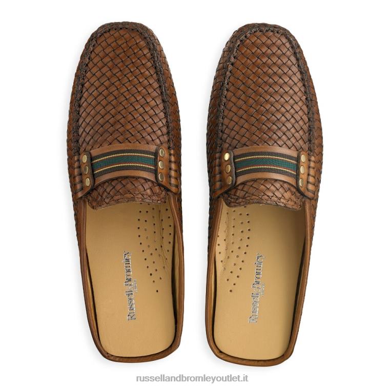 marrone V0V4J501 uomini Russell And Bromley mocassino cabriolet senza schienale