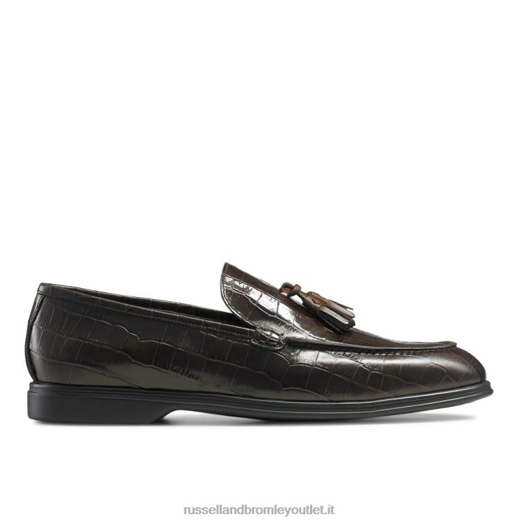 marrone V0V4J560 uomini Russell And Bromley mocassino con nappine