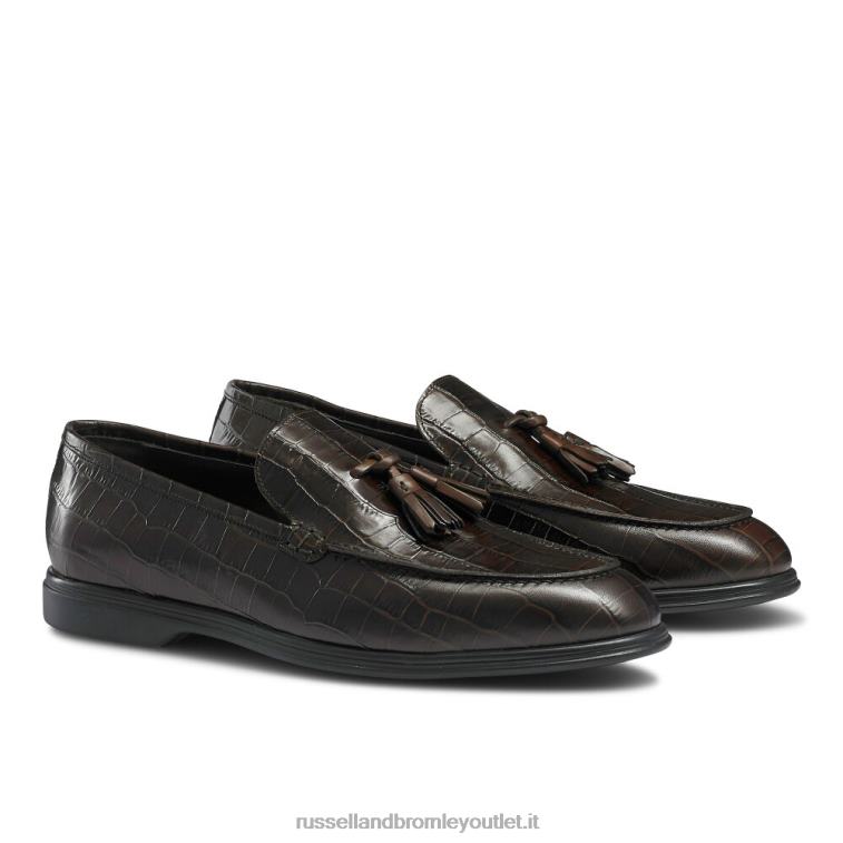 marrone V0V4J560 uomini Russell And Bromley mocassino con nappine